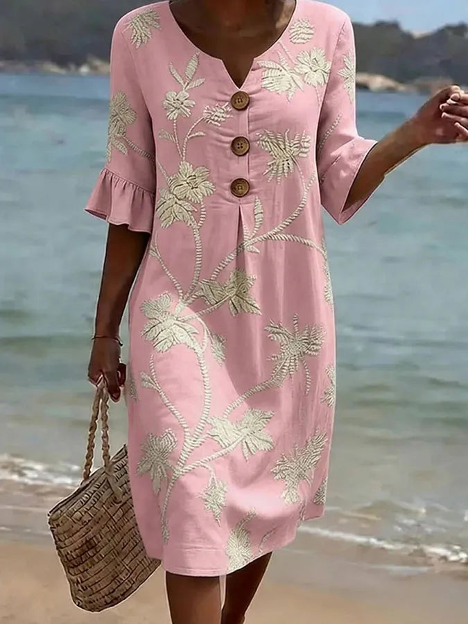 Robe Fleurie d'Été – Rose – Zenith Moda