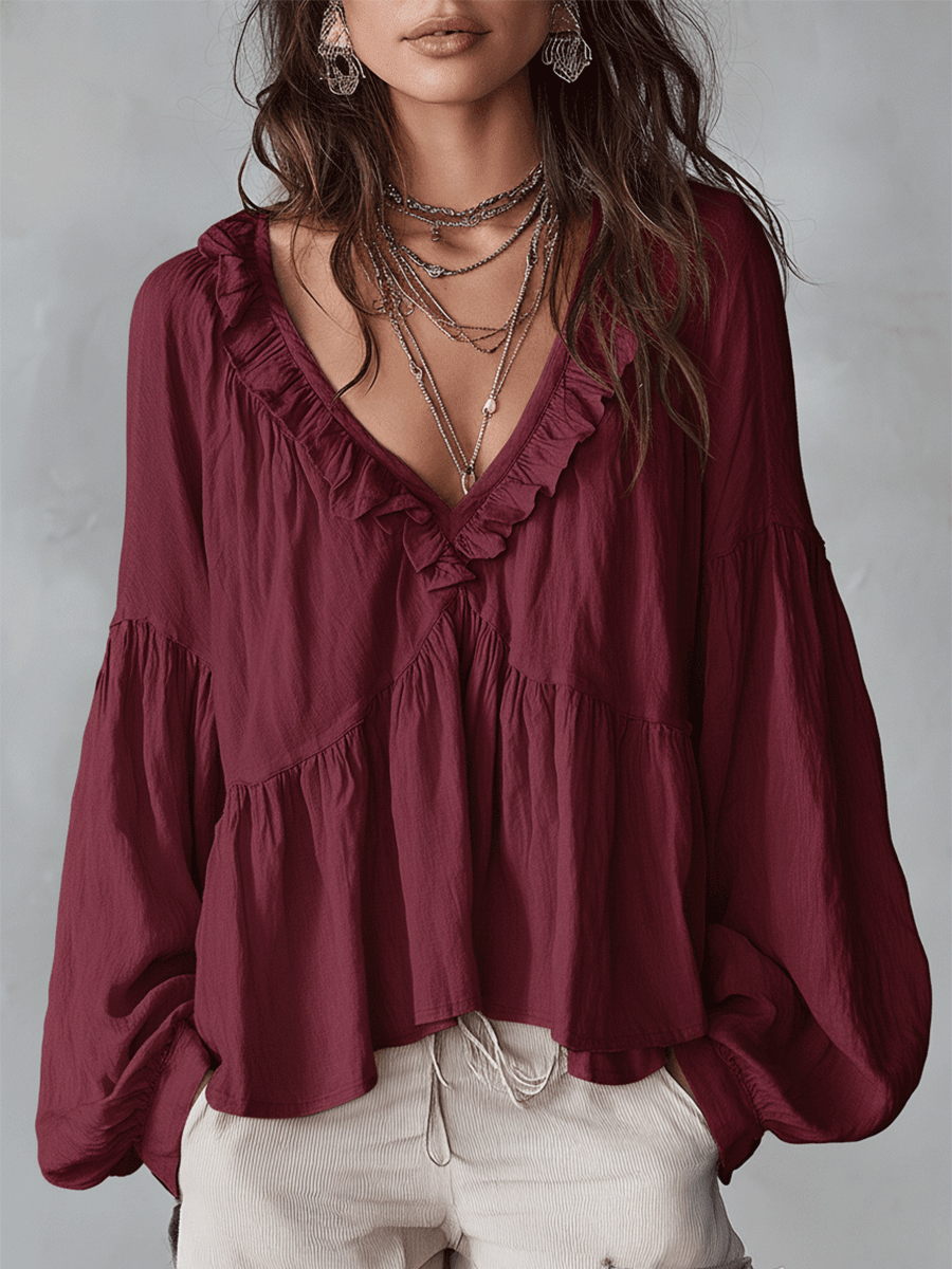 Chemisier Boho Salomé à Volants