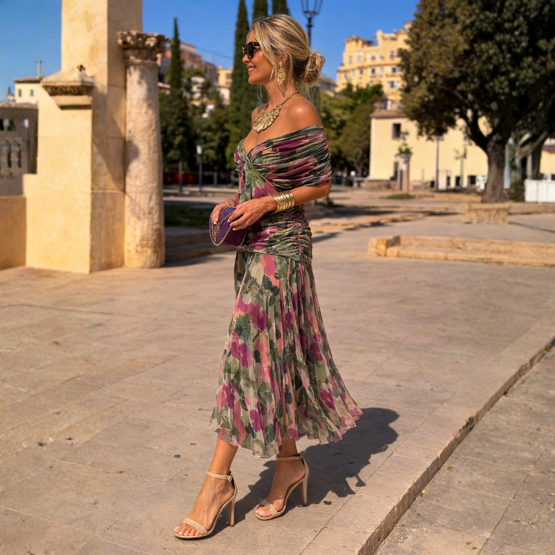 Mikaela | Robe Longue à Épaules Dénudées