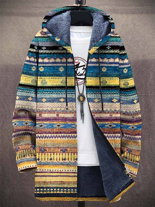 Calendule | Cardigan à Capuche Motif Artisanal