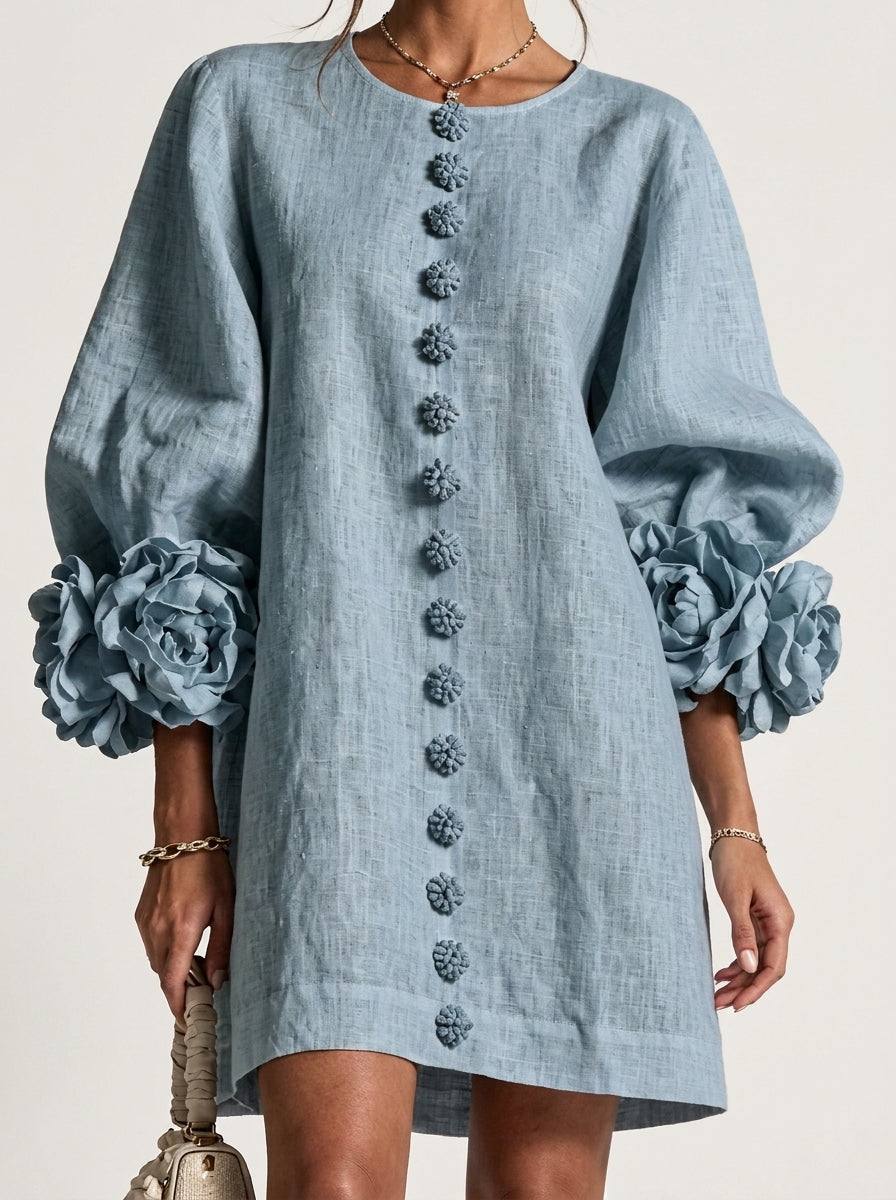 Léocadie | Robe Fleurs en Relief