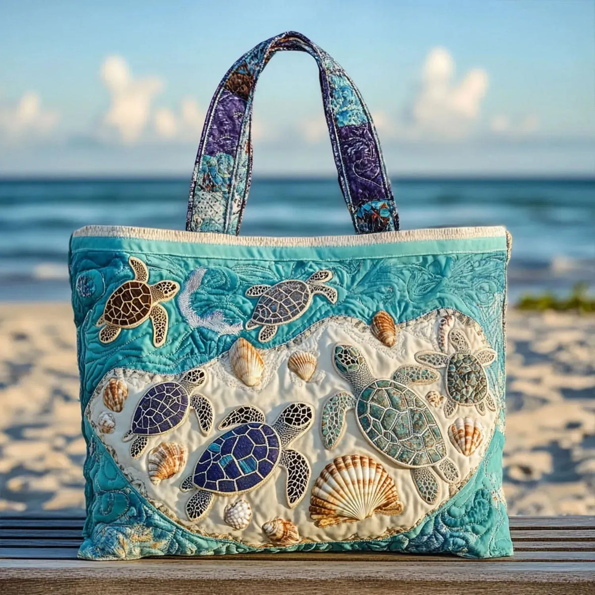 Sac Tote Matelassé – Tortues Amoureuses