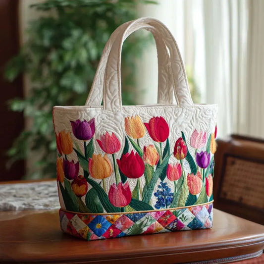 Sac Tote Matelassé – Jardin de Tulipes