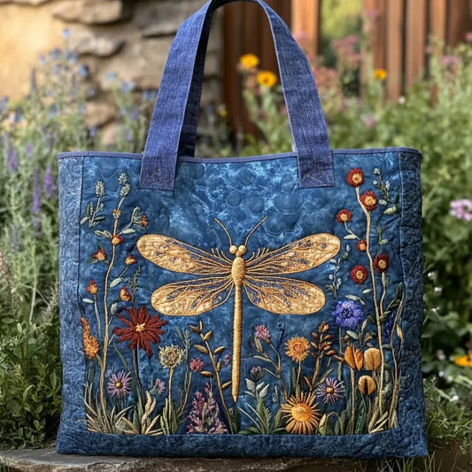 Sac Tote Matelassé – Libellule Dorée