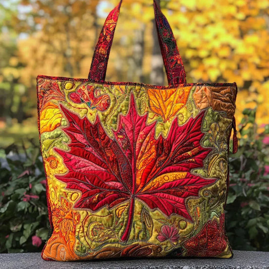 Sac Tote Matelassé – Érable au Coucher du Soleil