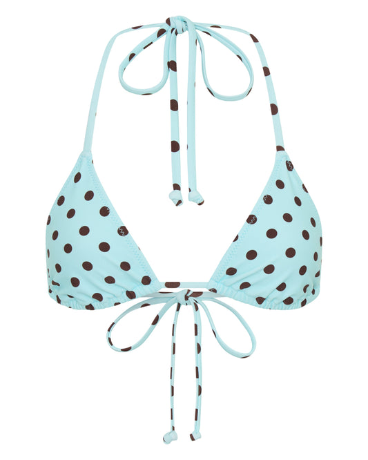 Top de bikini ELARA à Nœuds Bleu à Pois