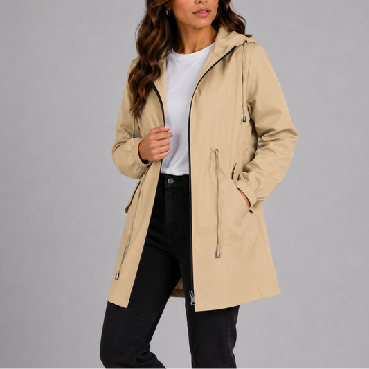 Roseline | Imperméable Léger à Capuche et Cordon de Serrage