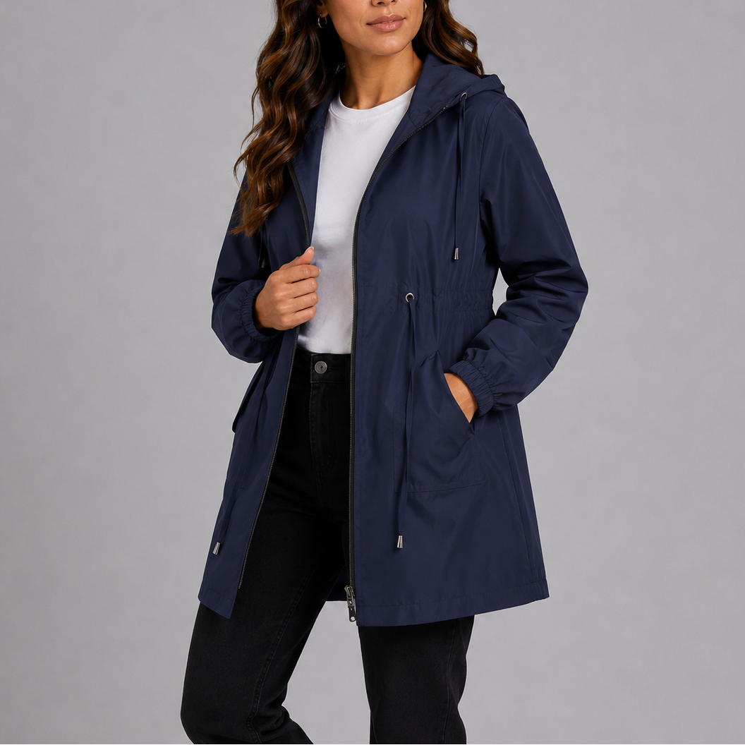 Roseline | Imperméable Léger à Capuche et Cordon de Serrage