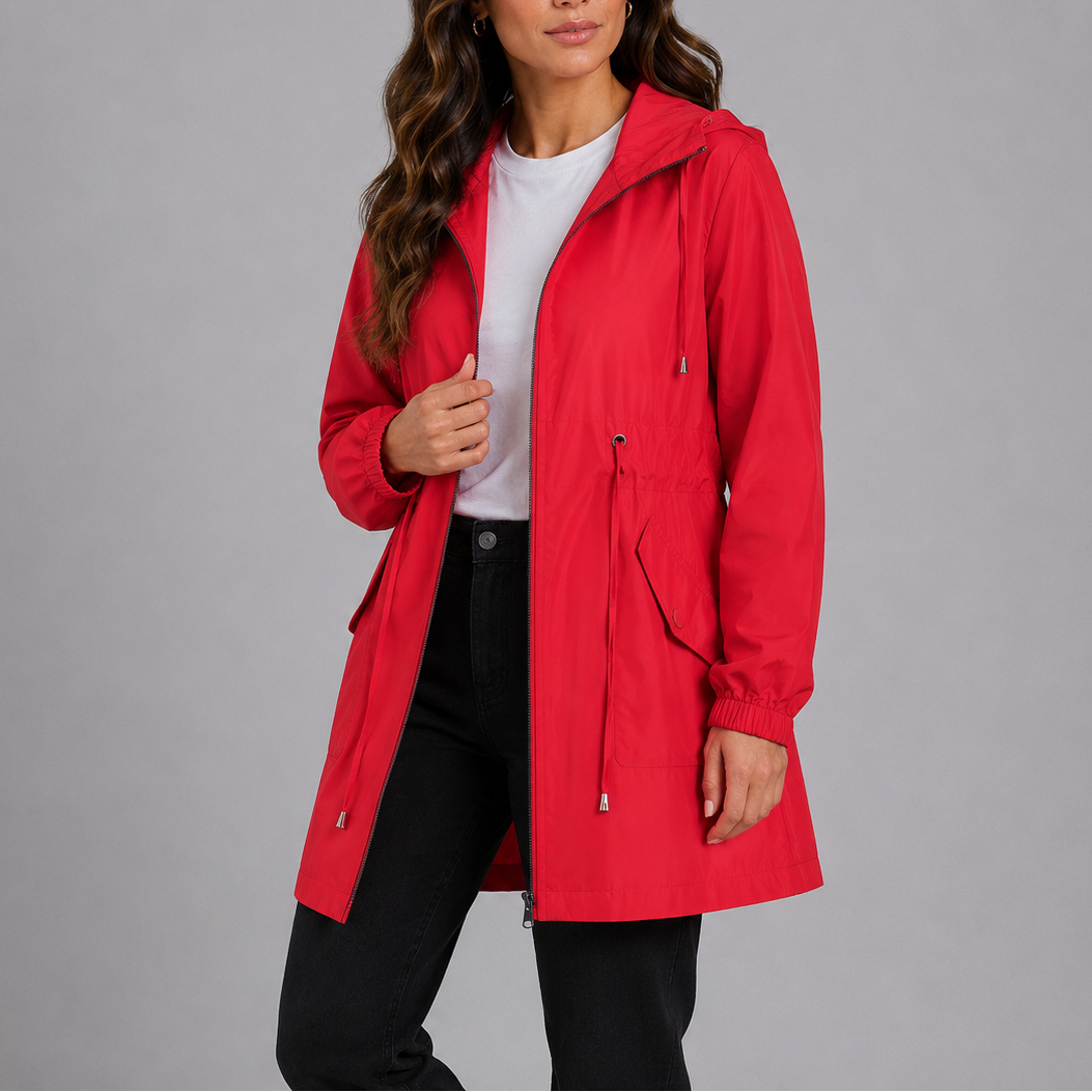 Roseline | Imperméable Léger à Capuche et Cordon de Serrage