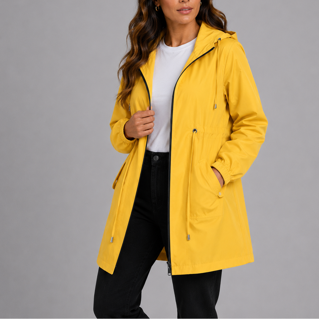 Roseline | Imperméable Léger à Capuche et Cordon de Serrage