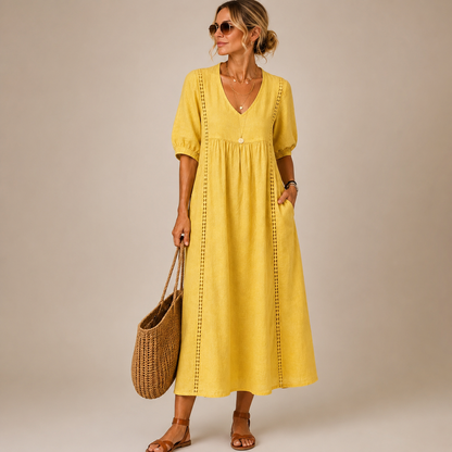 Robe en Lin Élégante Aube