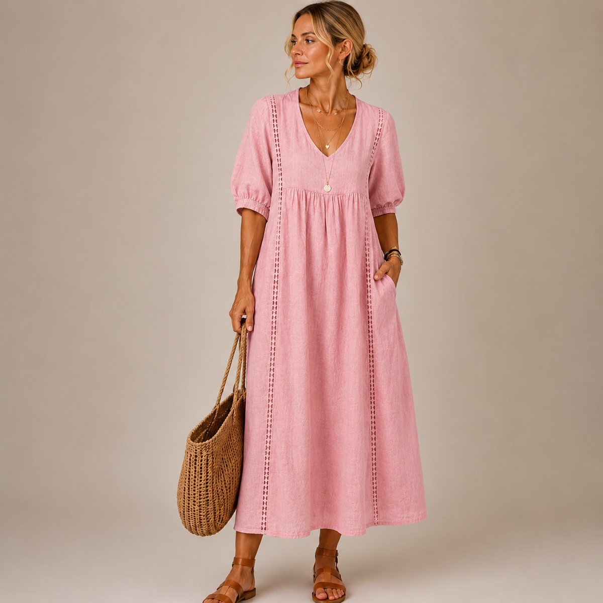 Robe en Lin Élégante Aube