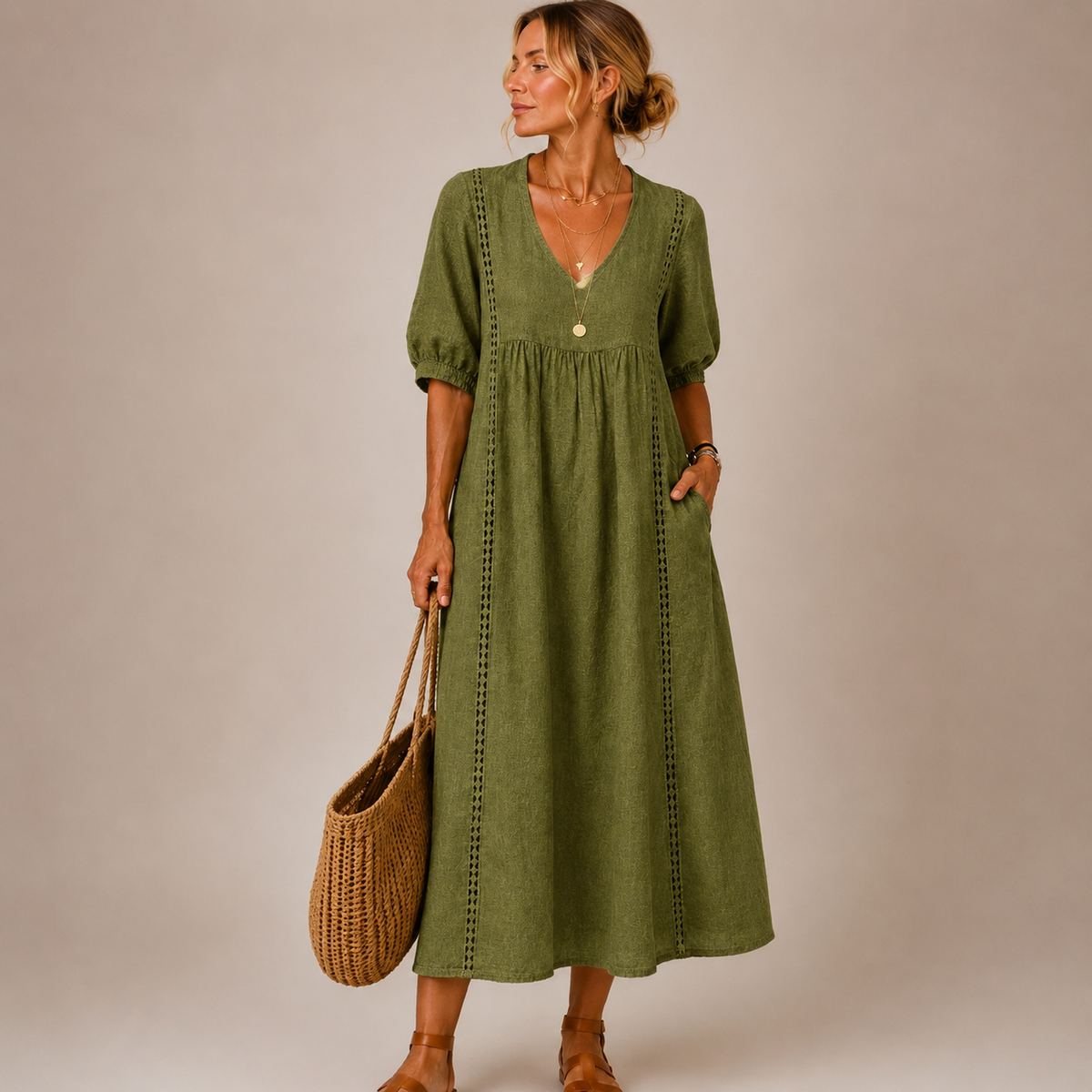 Robe en Lin Élégante Aube