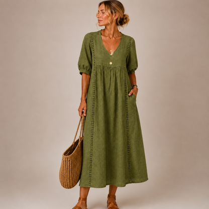 Robe en Lin Élégante Aube