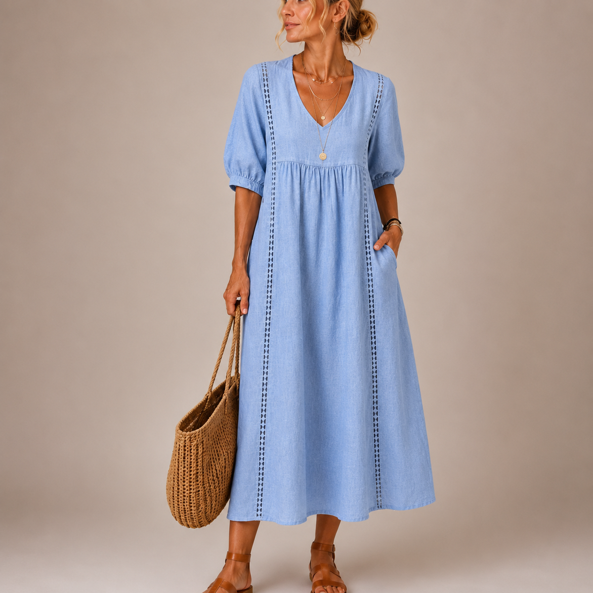 Robe en Lin Élégante Aube