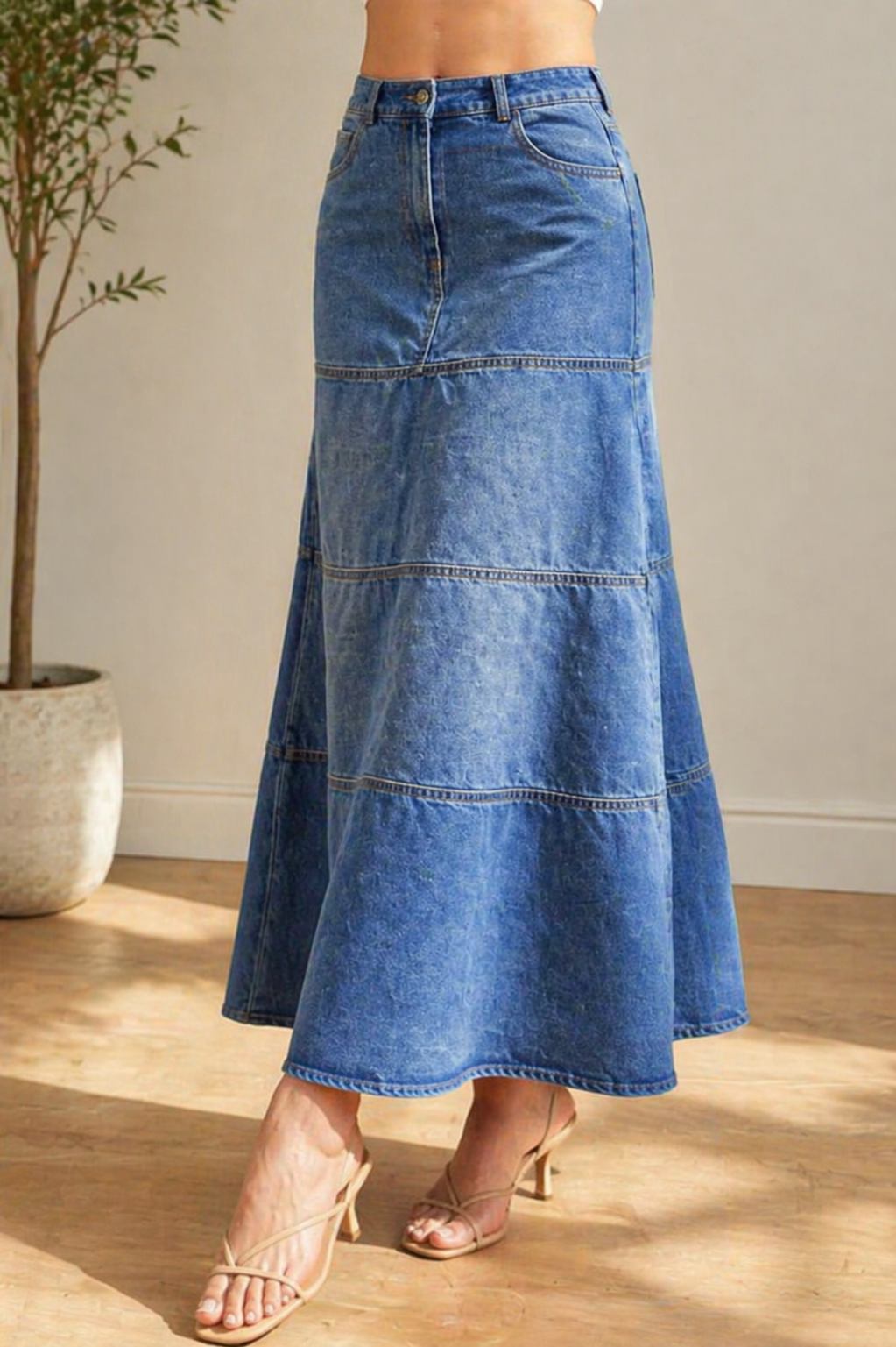 Jupe Auriane en Jean Midi