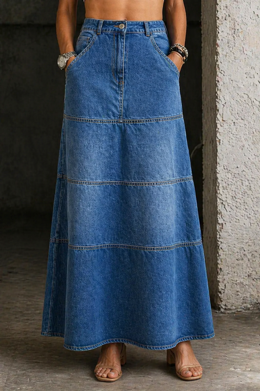 Jupe Auriane en Jean Midi