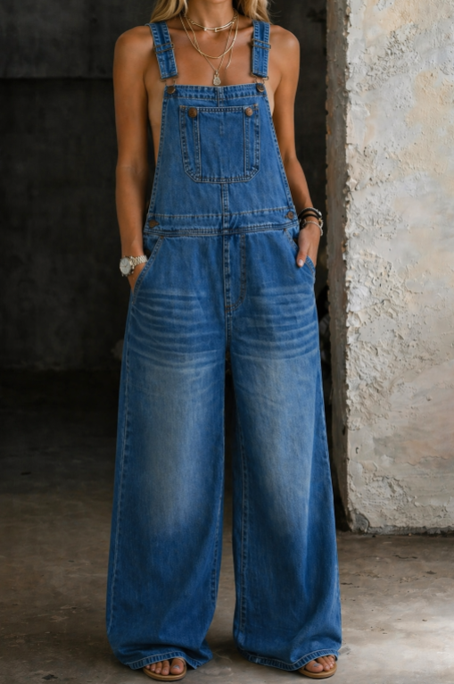 Combinaison Laure en Denim à Taille Élastique