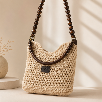 Petra™ | Le Sac Épaule à Perles en Bois