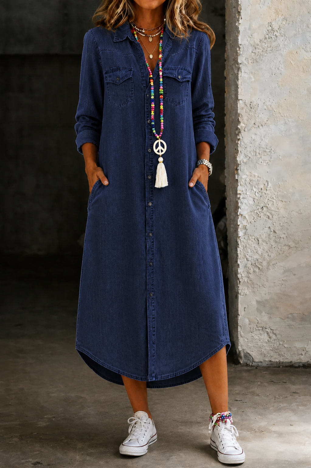 Robe Chemise Anaïs en Jean Longue