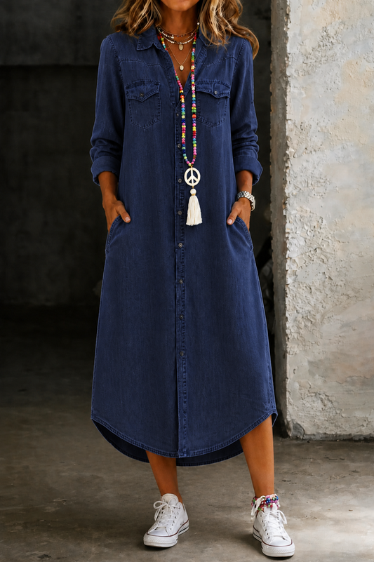 Robe Chemise Anaïs en Jean Longue