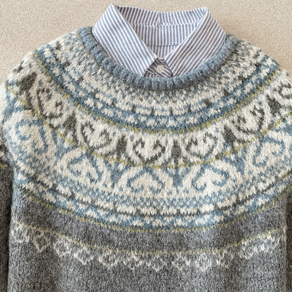 Toinette | Pull Nordique Gris Pâle