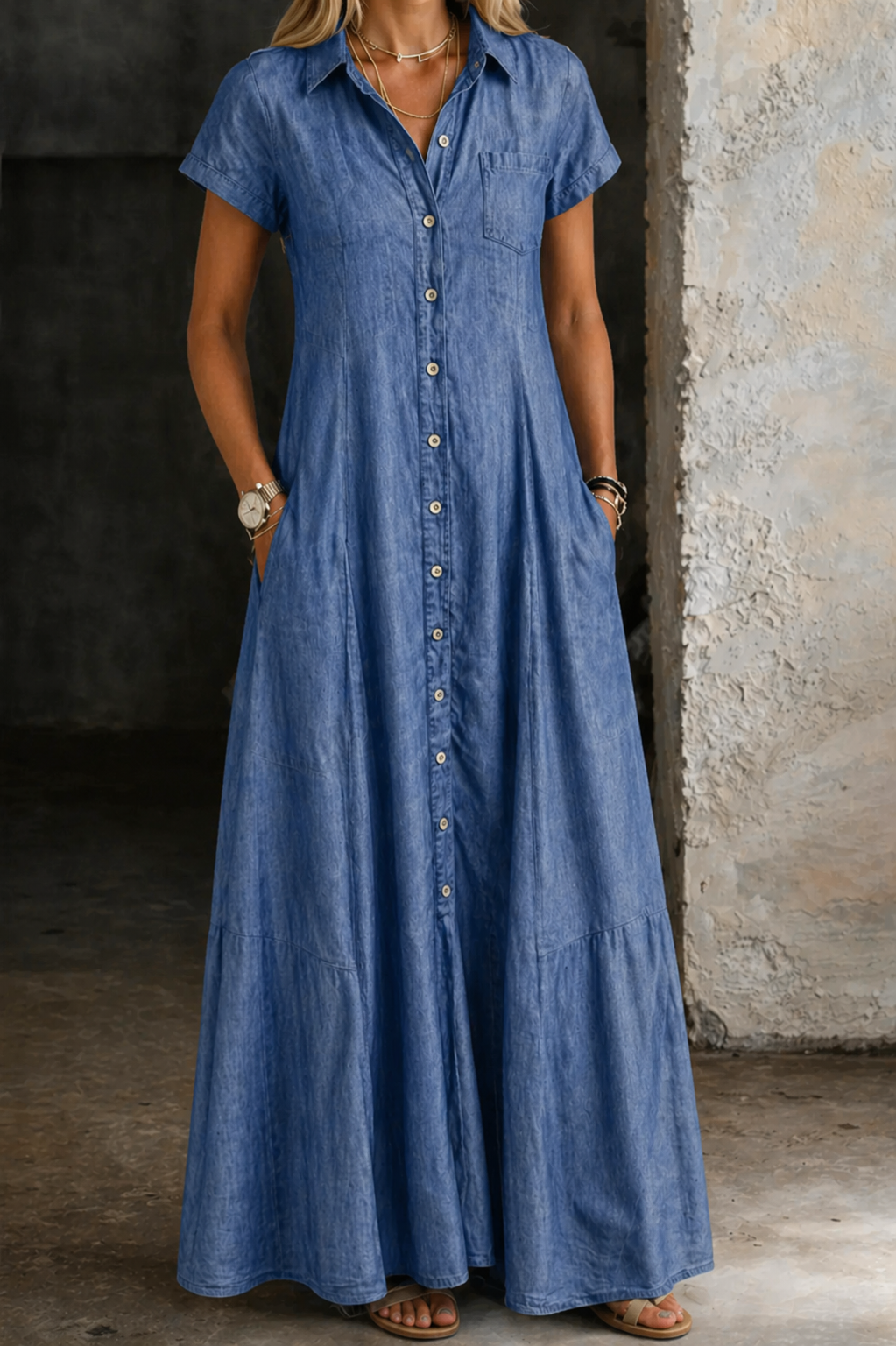 Robe Éléonore Longue en Denim