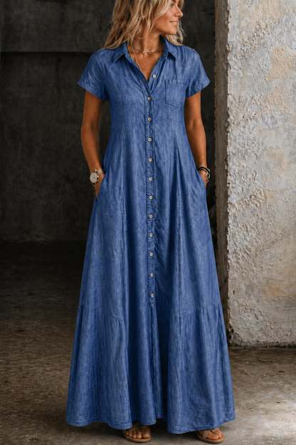 Robe Éléonore Longue en Denim