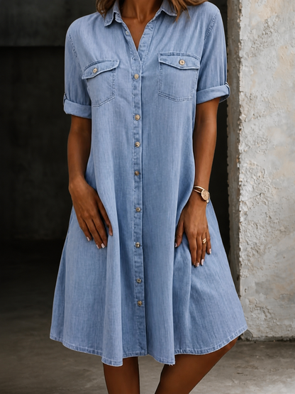 Robe Midi Blanche en Jean Casual
