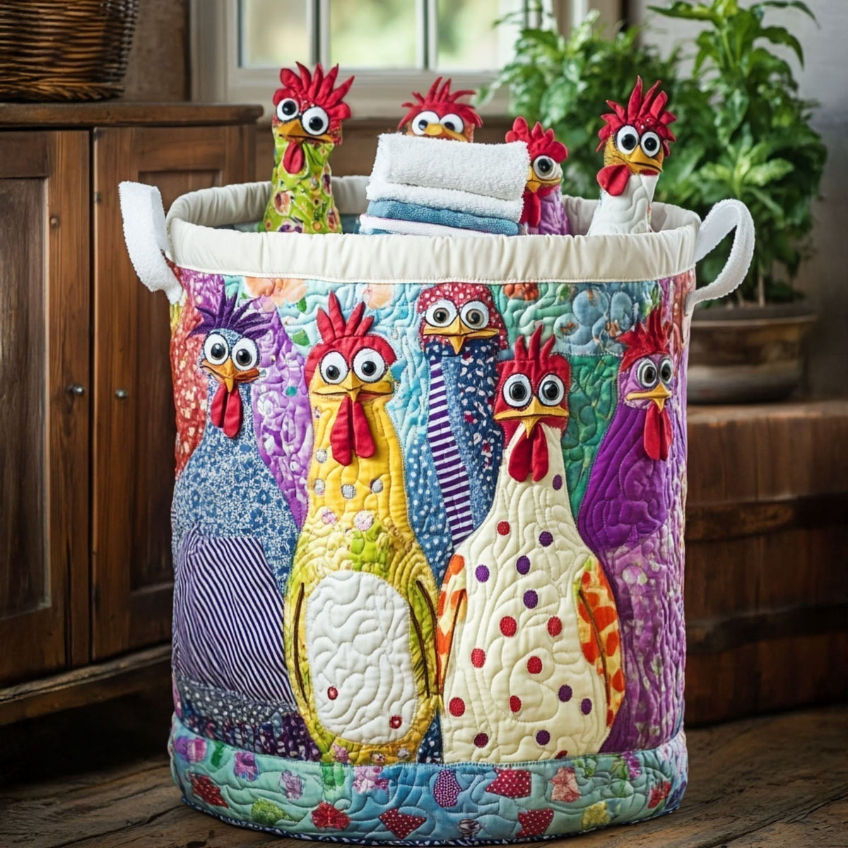 Clara | Panier en Tissu Matelassé Fait Main