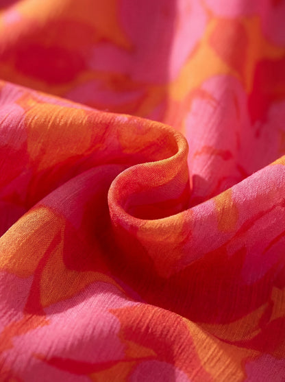 Olivia | Robe Longue Fleurie à Manches Ballon et Décolleté en V