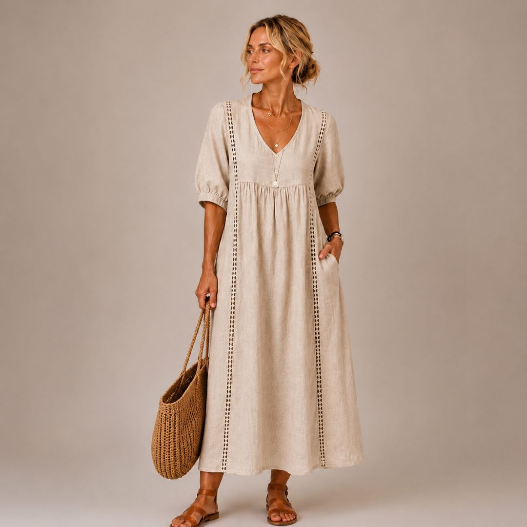 Robe en Lin Élégante Aube