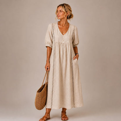 Robe en Lin Élégante Aube