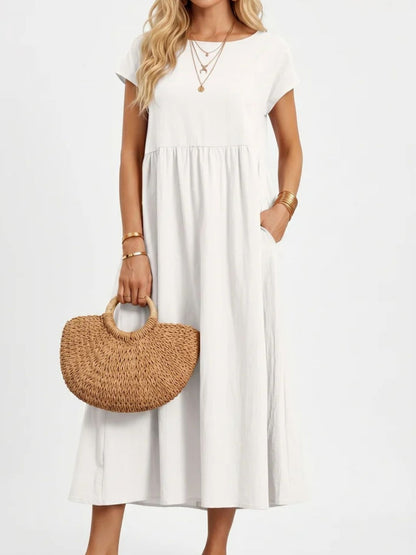 Robe Louise Midi Fluide à l'Élégance Intemporelle