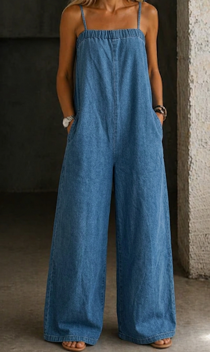 Combinaison Fantine en Denim Jambe Large