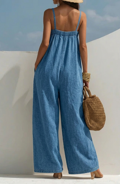 Combinaison Fantine en Denim Jambe Large