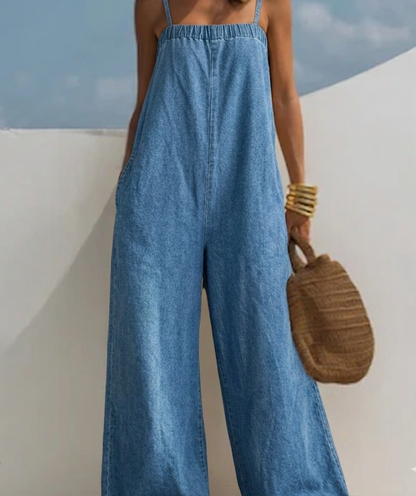 Combinaison Fantine en Denim Jambe Large