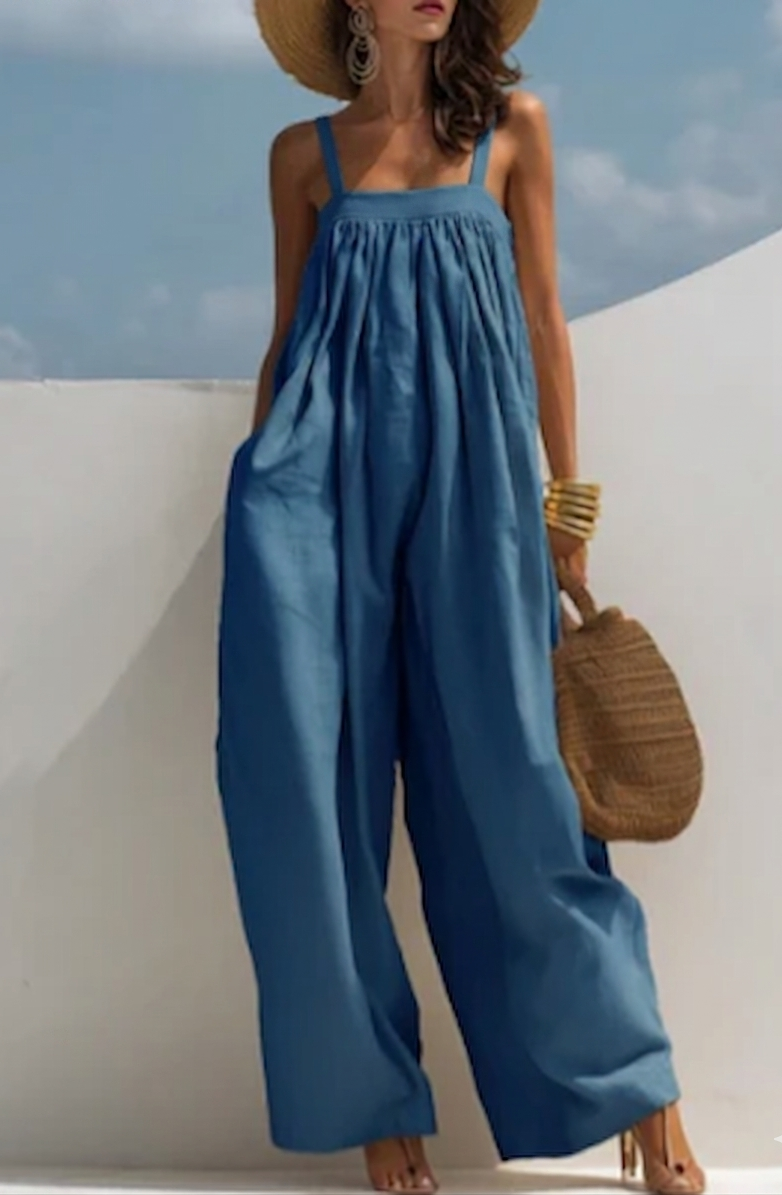 Combinaison Fantine en Denim Jambe Large