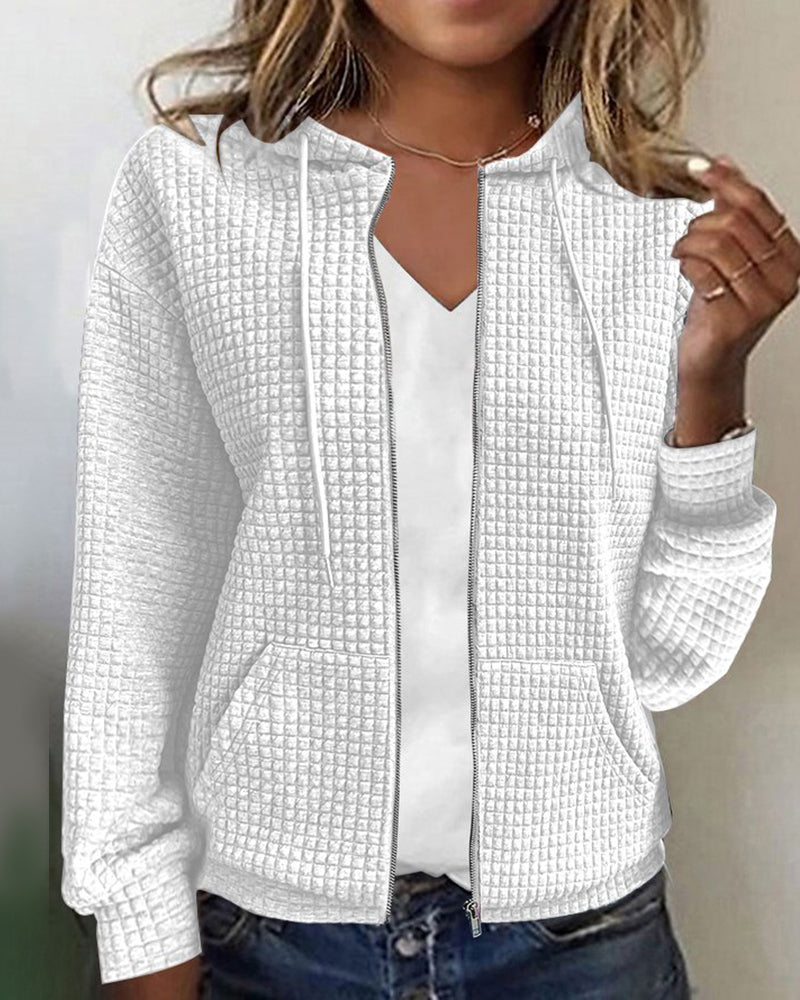 Bénilde | Sweat Zippé Texturé à Manches Longues