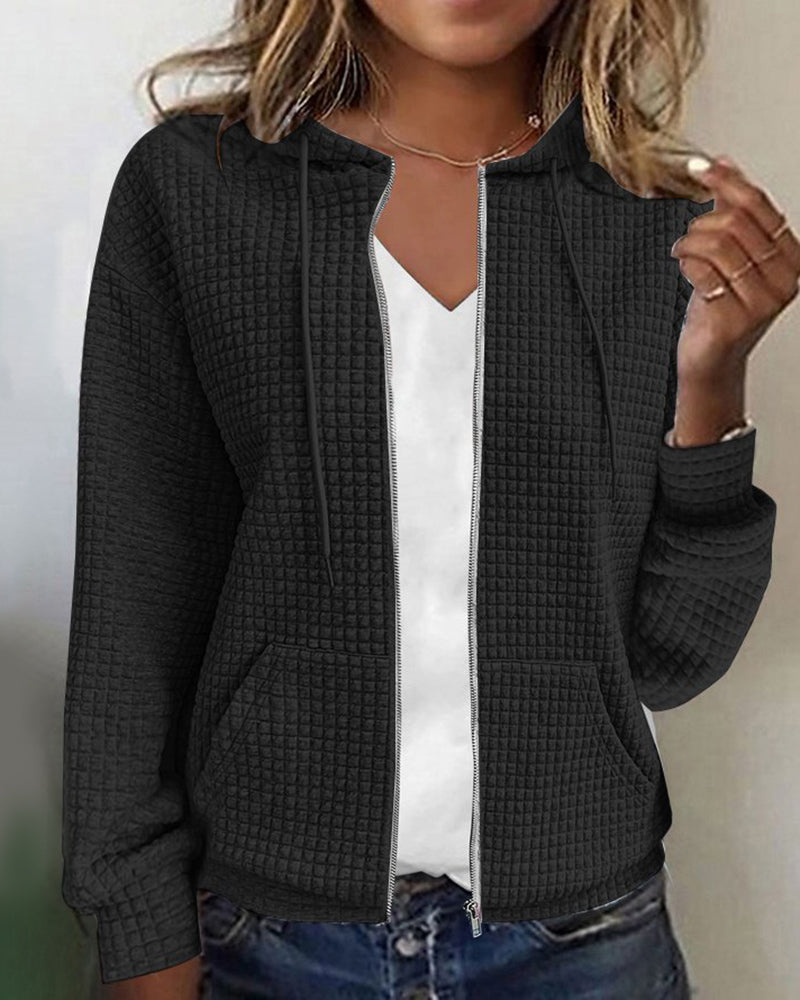Bénilde | Sweat Zippé Texturé à Manches Longues