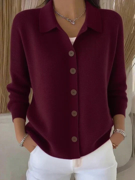 Josette | Veste en Maille avec Col et Boutons