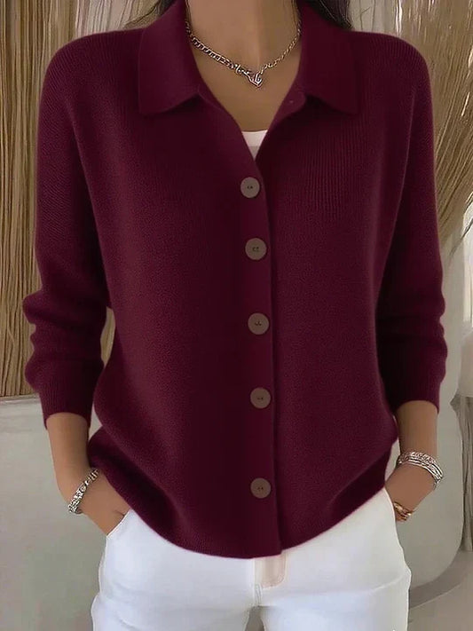Josette | Veste en Maille avec Col et Boutons
