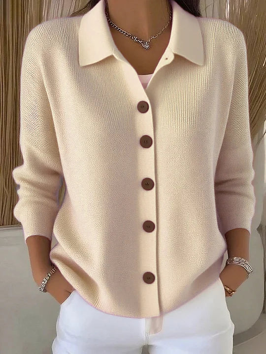 Josette | Veste en Maille avec Col et Boutons