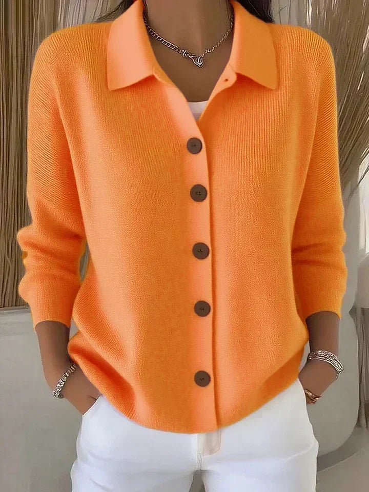 Josette | Veste en Maille avec Col et Boutons