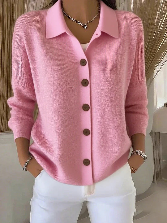 Josette | Veste en Maille avec Col et Boutons