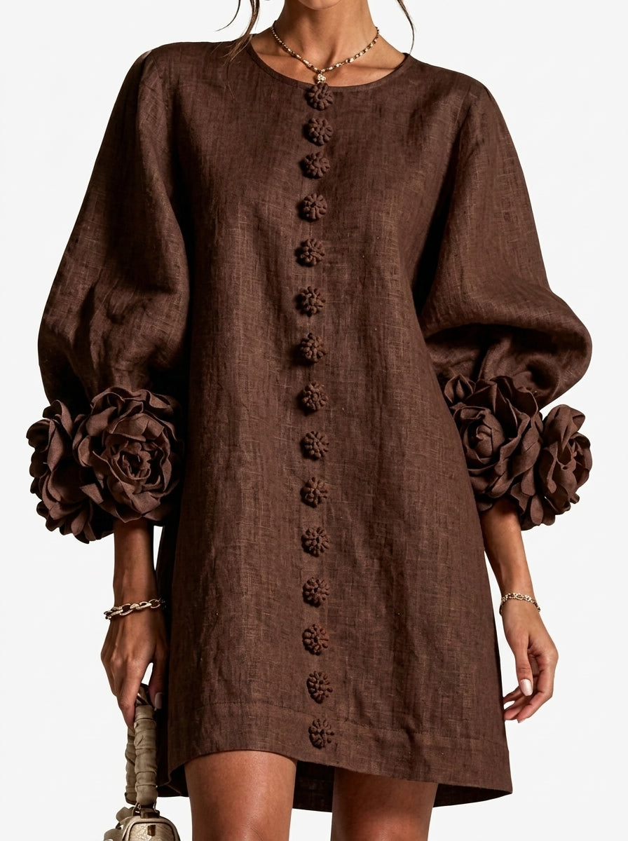 Léocadie | Robe Fleurs en Relief