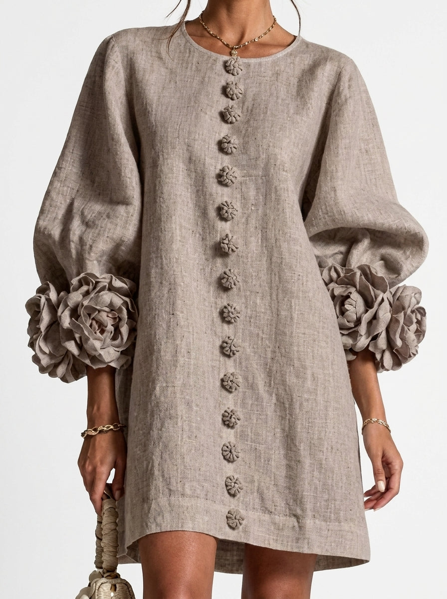 Léocadie | Robe Fleurs en Relief