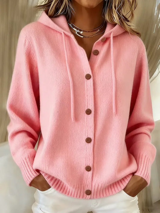 Béatrice | Veste en Maille à Capuche et Boutons
