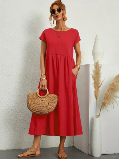 Robe midi Louise - Rouge