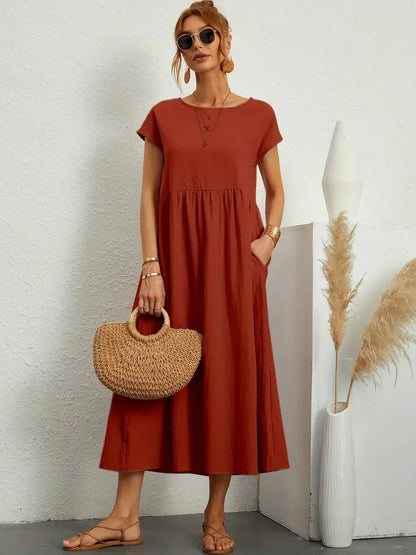 Robe midi Louise - Marron